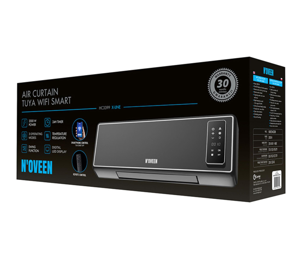 NOVEEN Kurtyna powietrzna HC3399 X-LINE TUYA WIFI SMART BLACK - 1601582 - zdjęcie 5